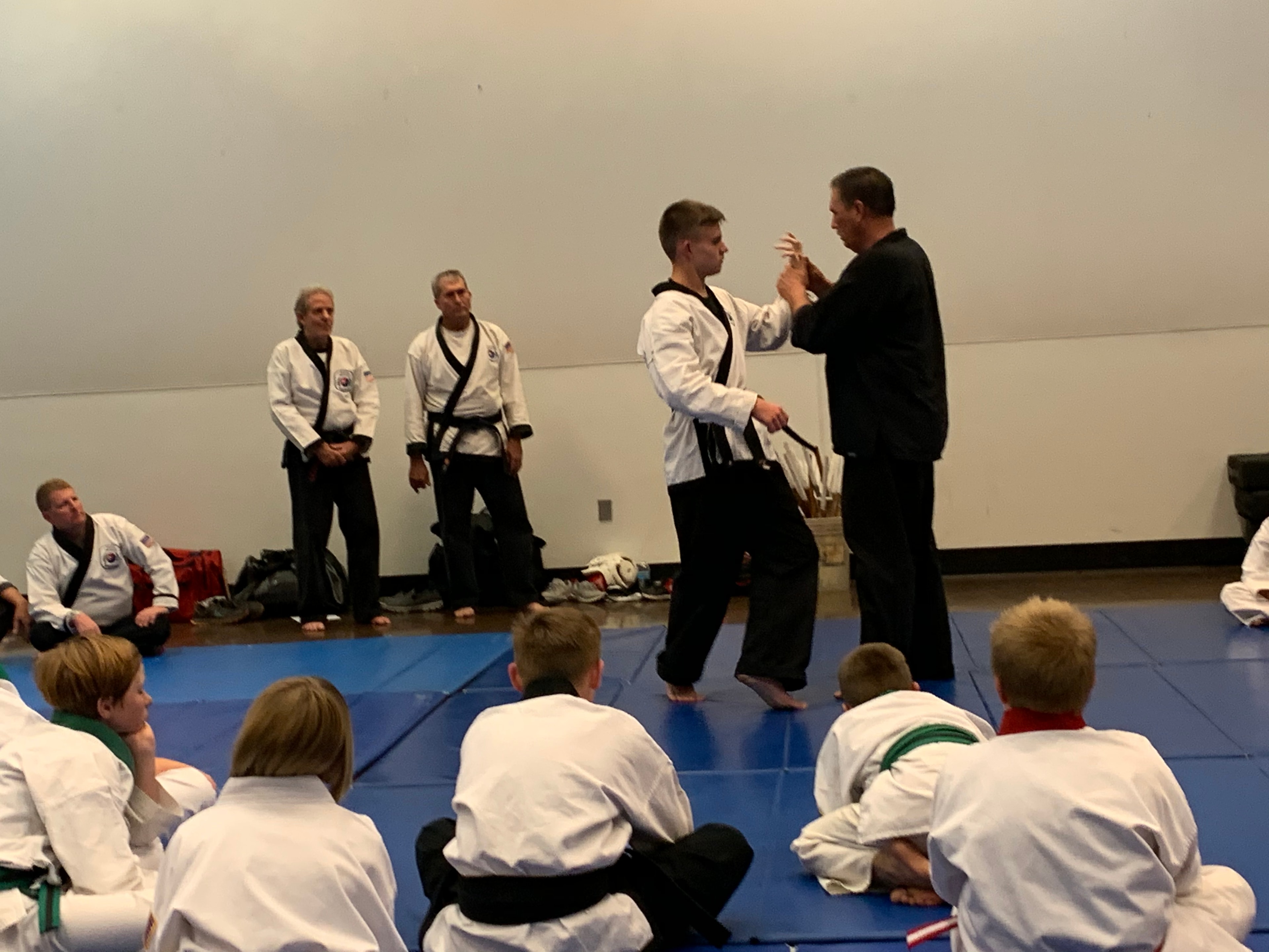 Instructor demonstrating wrist lock technique